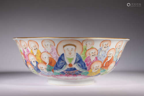 A famille-rose 'buddha' bowl