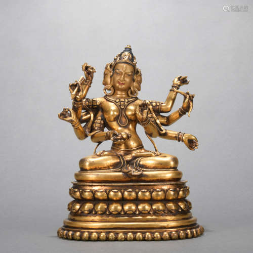 A gilt-bronze statue of Namgyalma