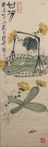 A Qi baishi's towel gourd painting