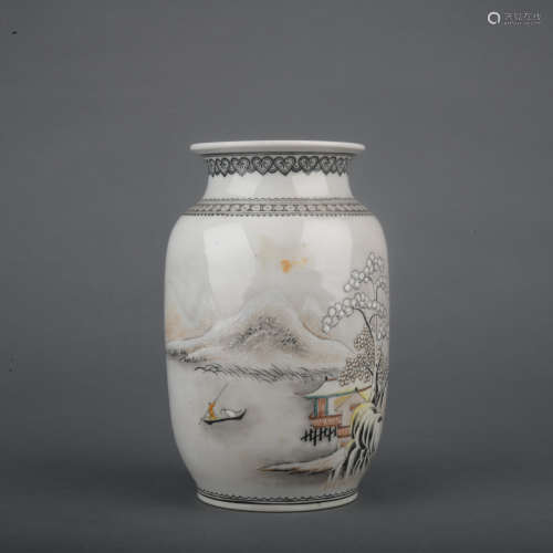 A Wu cai 'dog' vase