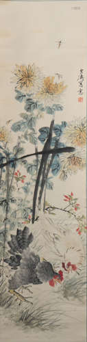 A Wang xuetao's flowers and birds painting