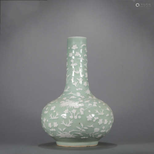 A celadon-glazed vase