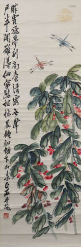 A Qi baishi's flowers painting