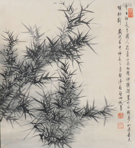 A Qi gong's bamboo painting