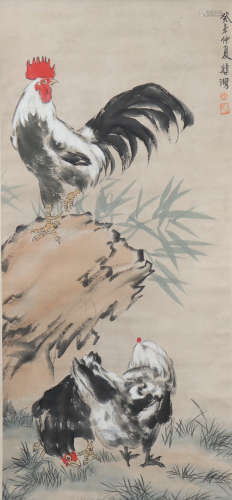 A Xu beihong's cock painting