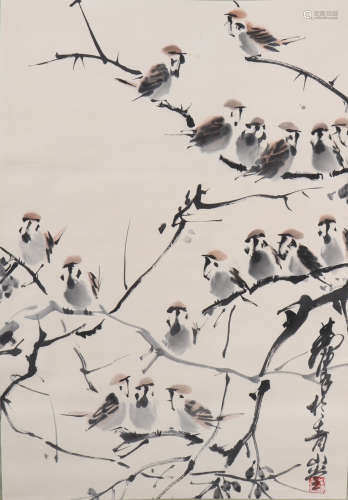 A Huang zhou's magpie painting