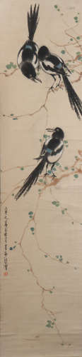 A Xu beihong's magpie painting