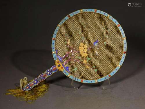 An Enamel Cloisonne Fan