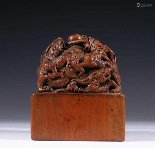 A Carved Agarwood Seal