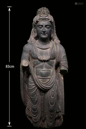 A Carved Stone Buddha Statue