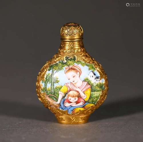 A Gilt Enamel Snuff Bottle