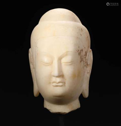 A Carved HanBai Jade Buddha Head
