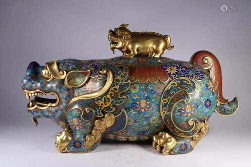 A Cloisonne Mythical Beast Ornament