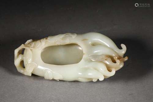 A Carved Jade Ink Washer