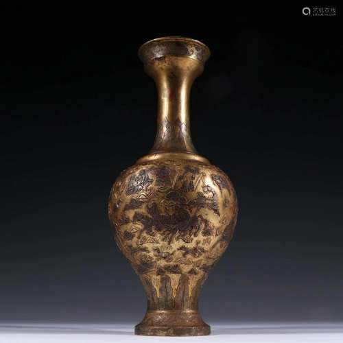 A Gilt Bronze Vase