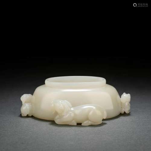 White Jade Three-Ram Brush Washer