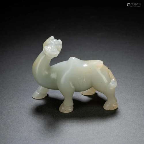 Carved Celadon Jade Camel