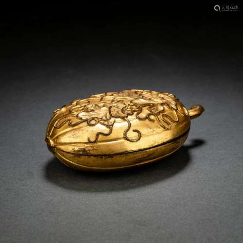 Gilt Bronze Melon-Form Box And Cover