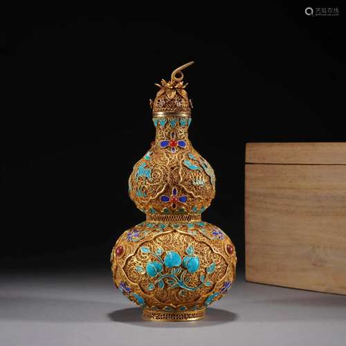 Silver Gilding Filigree Bottle Vase