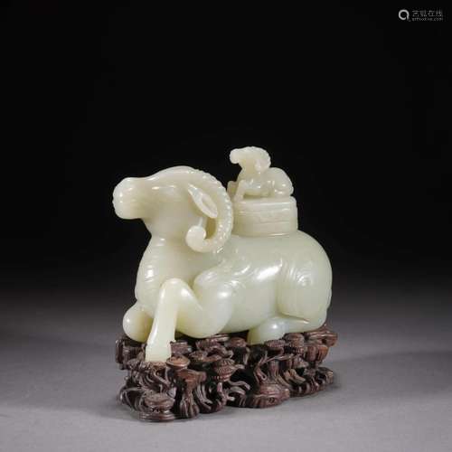 White Jade Ram Ornament