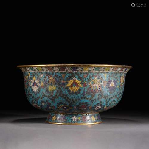 Cloisonne Enamel Floral Bowl