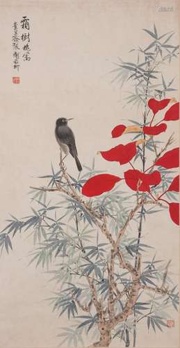 Xie Zhiliu, Chinese Flower&Bird Painting Scroll