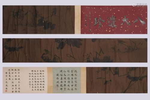 Zhu Da, Chinese Flower And Bird Painting Handscroll