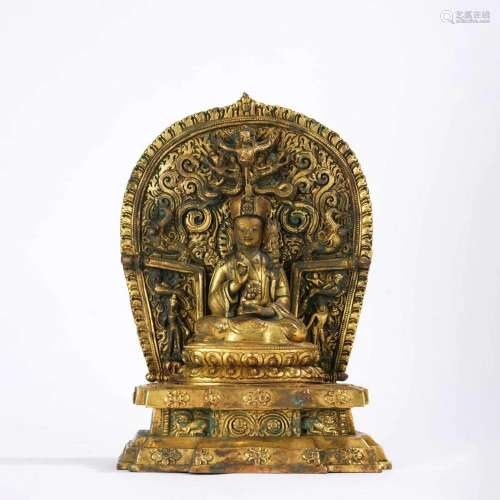 Gilt Bronze Figure Of Padma Sambhava