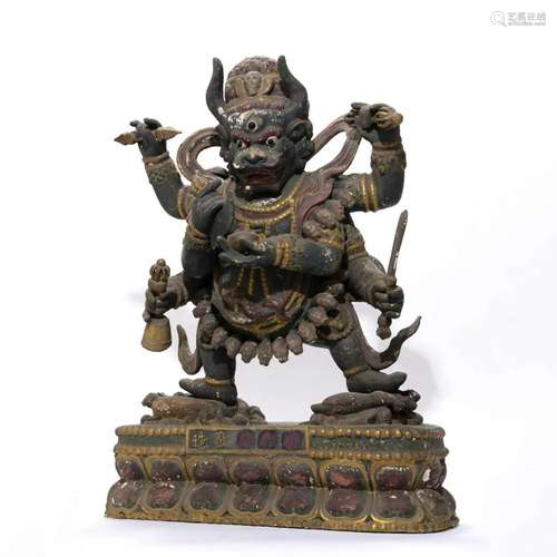 Painted Wood Figure of Yamantaka