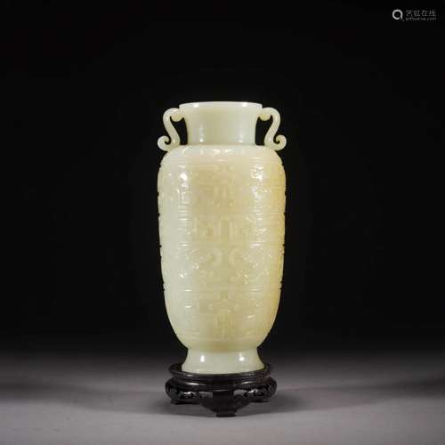 White Jade Taotie Vase