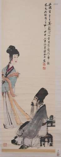Fu Baoshi, Chinese Figure Painting Scroll