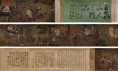 Dai Jin, Chinese Figures Painting Silk Handscroll