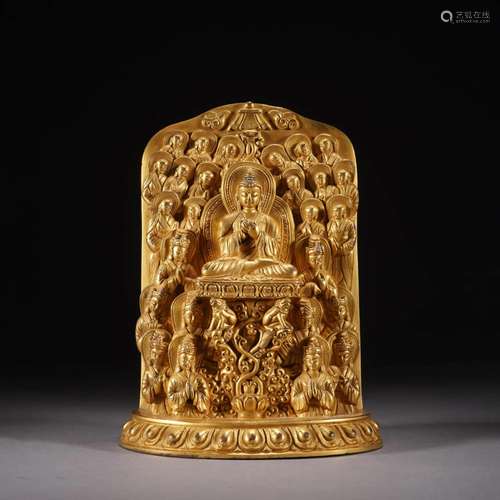 Gilt Bronze Figure Of Shakyamuni Tell Story