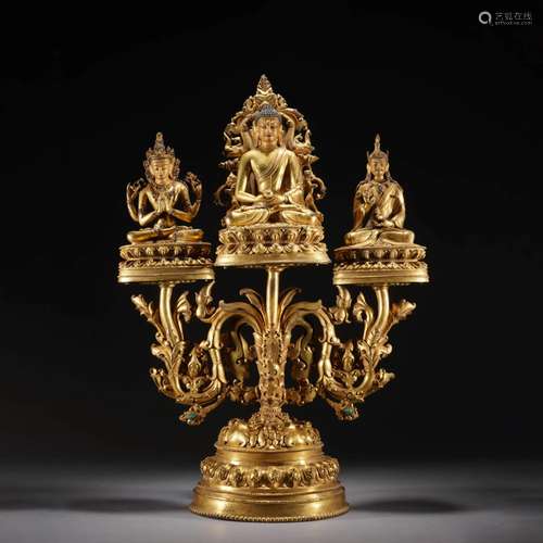 Gilt Bronze Figure Of Triad