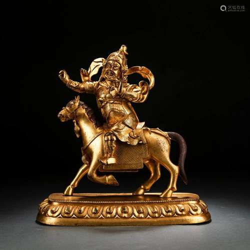 Gilt Bronze Figure Of Guardian