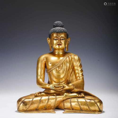 Gilt Bronze Figure Of Shakyamuni