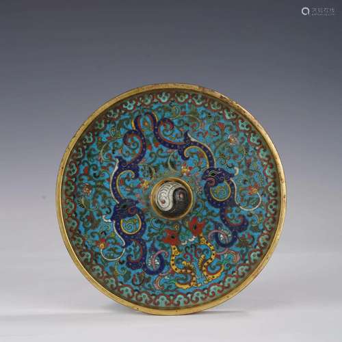 Cloisonne Enamel Dragon Mirror