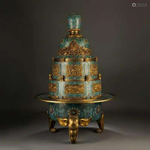 Cloisonne Enamel Tripod Censer