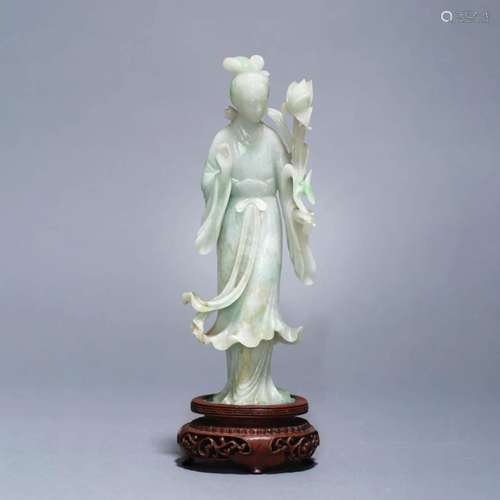 Carved Jadeite Figure of Lady