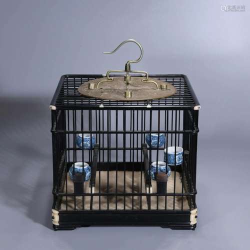 Carved Ebony Bird Cage