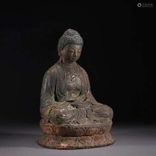 Carved Wood Figure Of Buddha