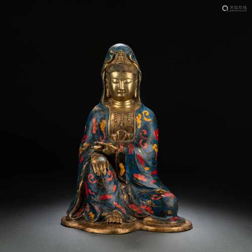 Cloisonne Enamel Figure Of Guanyin