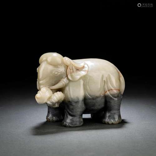 Black And White Jade Elephant Ornament