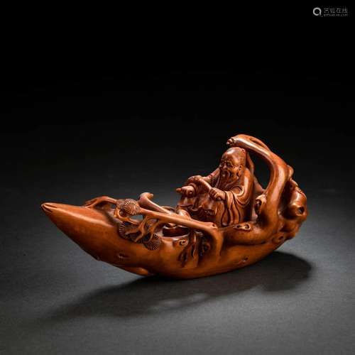 Carved Boxwood Figure Of Immortal