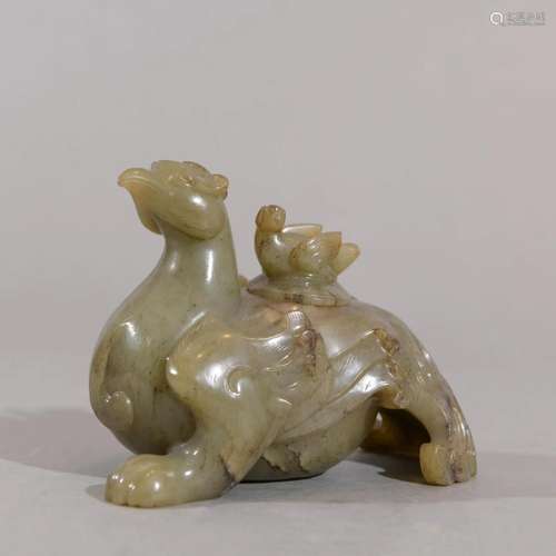 Carved Jade Mythical Beast Bird-Form Washer