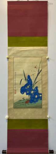 Yu Feian, Chinese Autumn Painting Paper Scroll