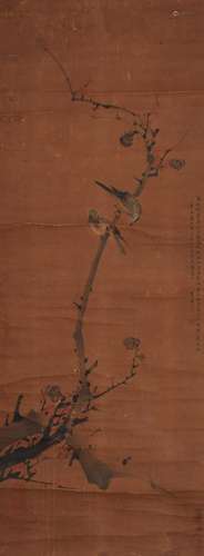 Chinese Flower And Bird Painting Scroll