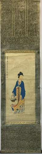 Zhang Daqian, Chinese Guanyin Painting Paper Scroll