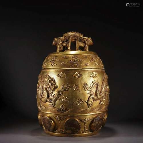 Gilt Bronze Figure Of Dragon Bell