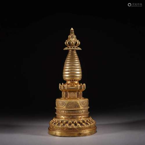 Gilt Bronze Buddhist Pagoda